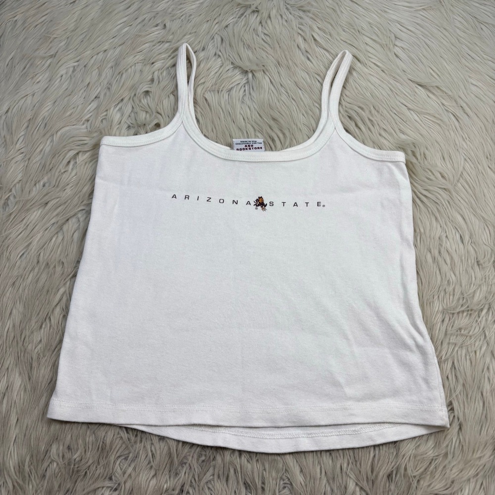 Vintage Cotton Exchange Women's S White Arizona State Cami Baby Tank Y2K